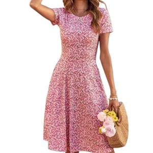 PINK FLORAL PRINT DRESS